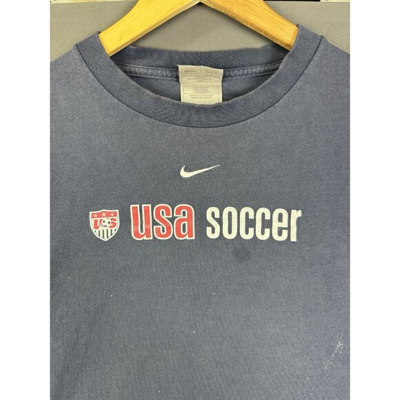 Vintage Y2K Nike Mid Swoosh USA Soccer Long Sleeve Cropped Womens Sports - Picture 3 of 15